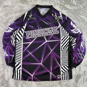 Prestige Racing Motocross Jersey Purple Black Graphic MX ATV Dirt Bike Mens L